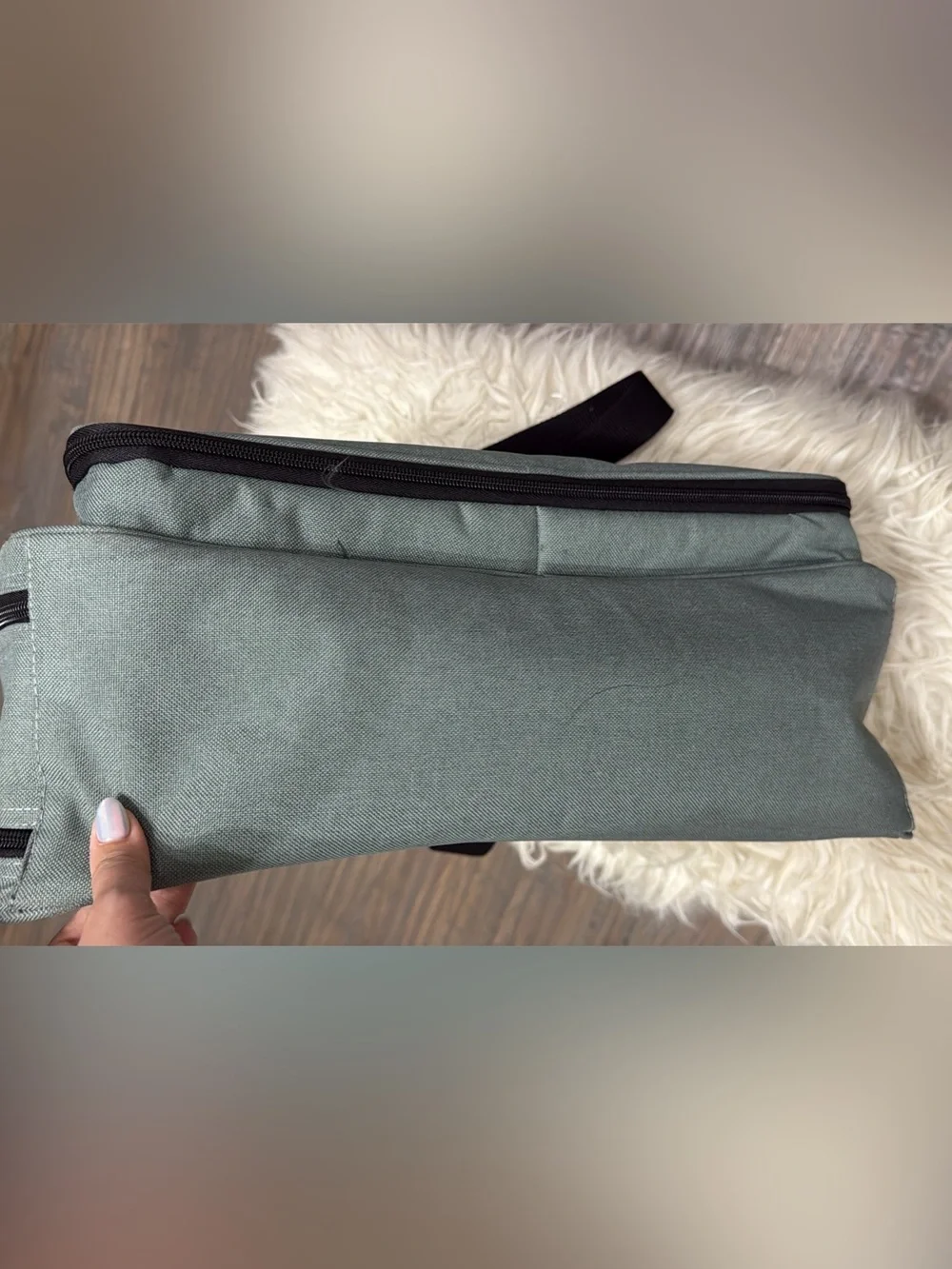Diaper duffel bag with sleeping section for baby